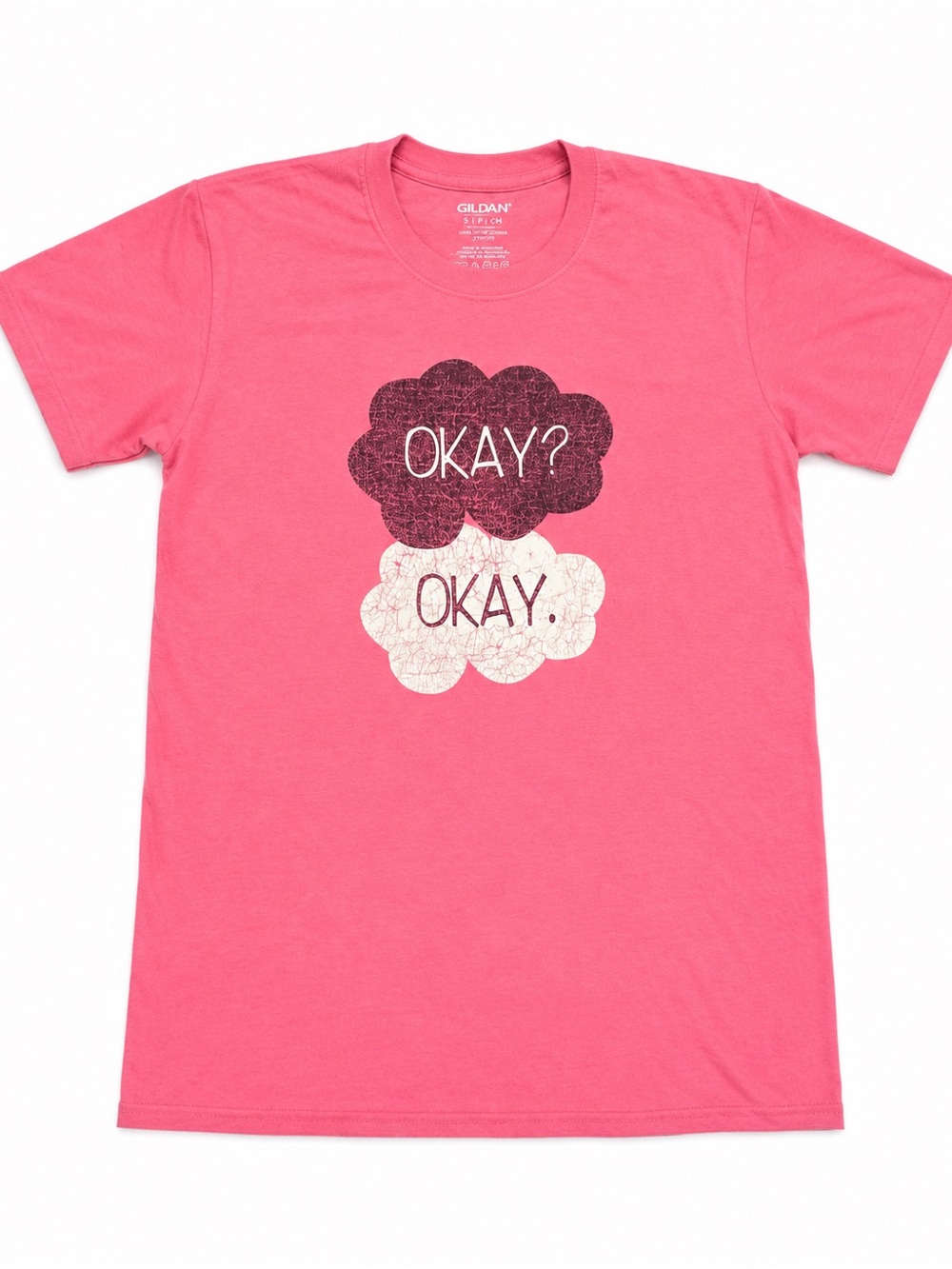 Gildan Pink Okay Okay Graphic Tee Small
